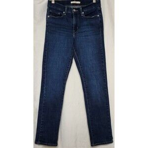 Levi's Women's Classic Straight Jeans Size 4/28 Dark Wash Mid-Rise Stretch